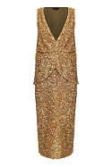 Платье с баской с пайетками в цвете Золотой по цене 40 000 ₽ | WITHOUTFAIL.RU