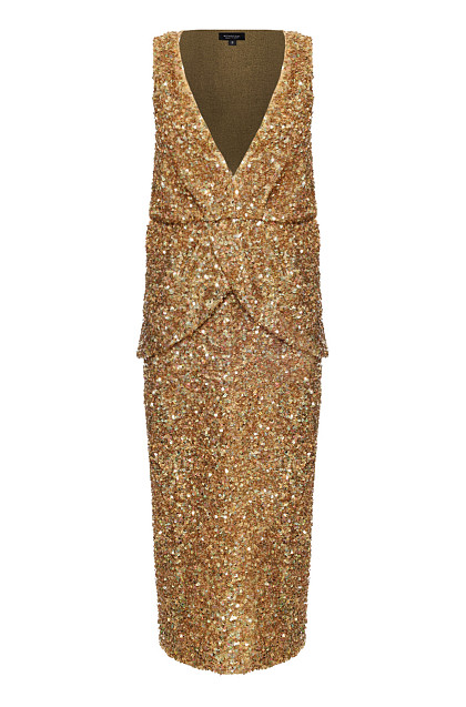 1Платье с баской с пайетками
