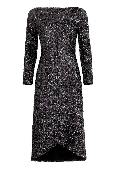Платье миди с пайетками